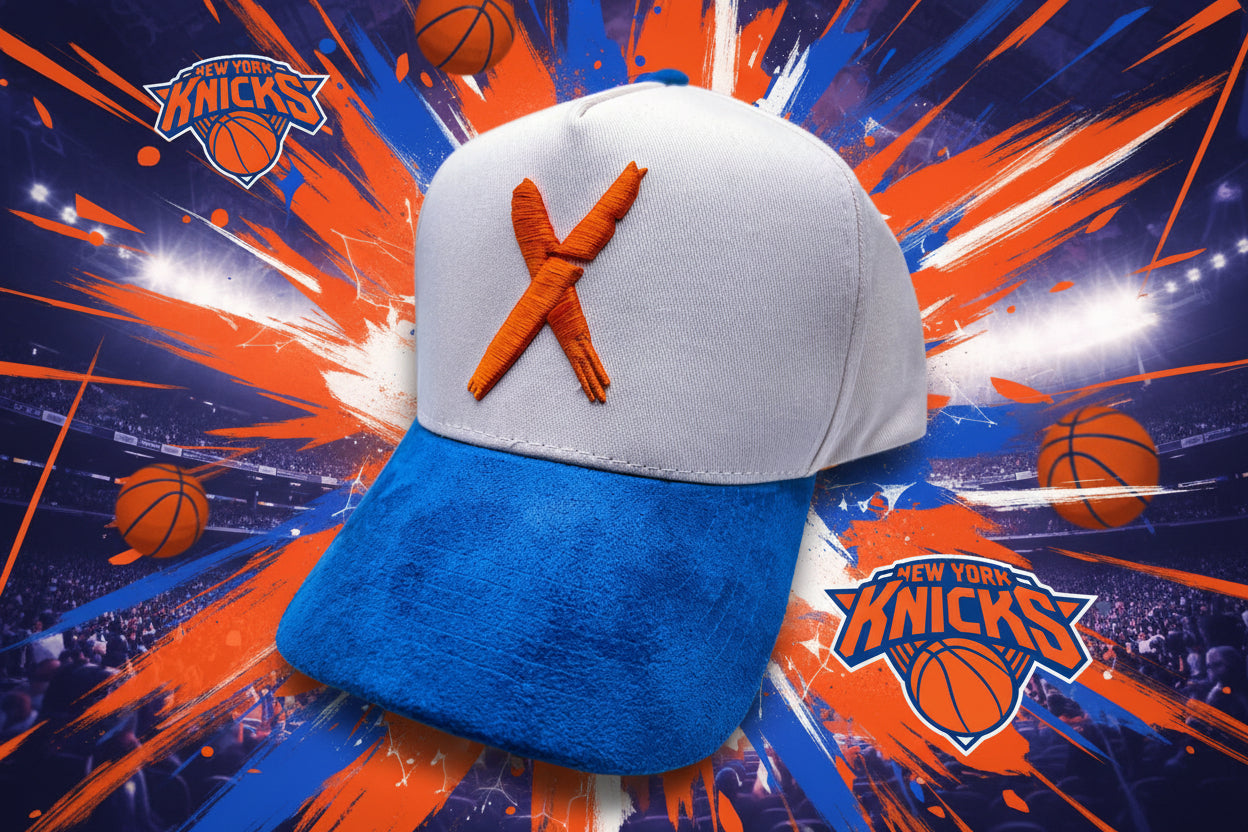 Off White/Orange/Blue Suede