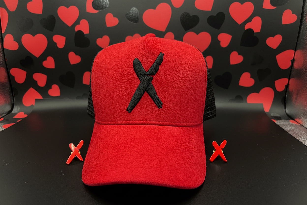 Red Suede/Black Mesh