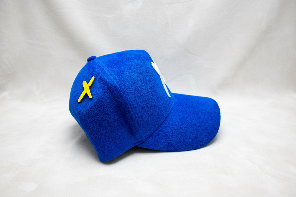 Blue/White Suede