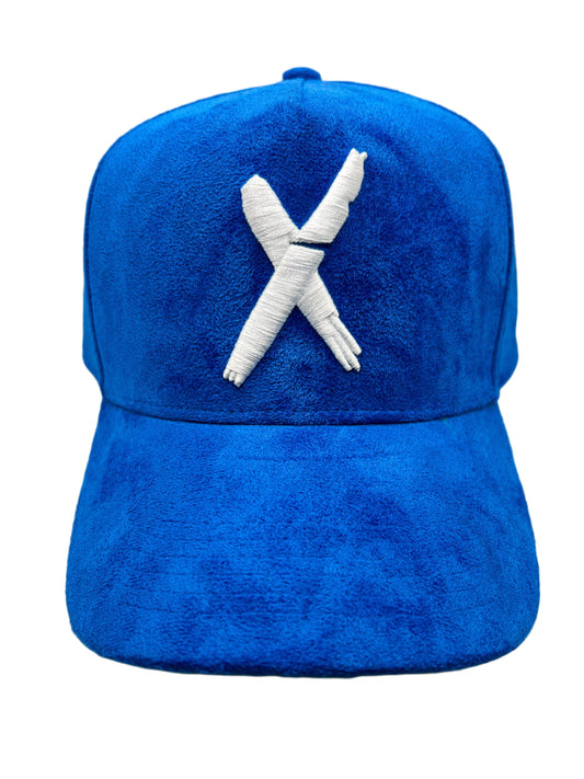 Blue/White Suede